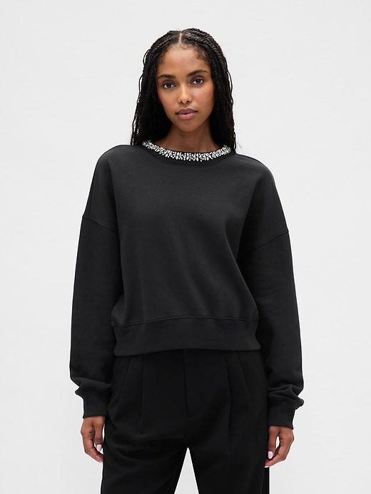 sweat-shirt court vintagesoft à col rond