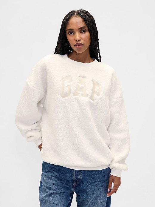 sweat-shirt tunique sherpa avec logo gap