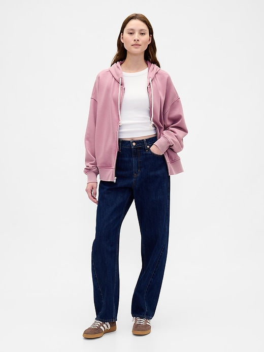 sweat à capuche zippé oversize en molleton épais