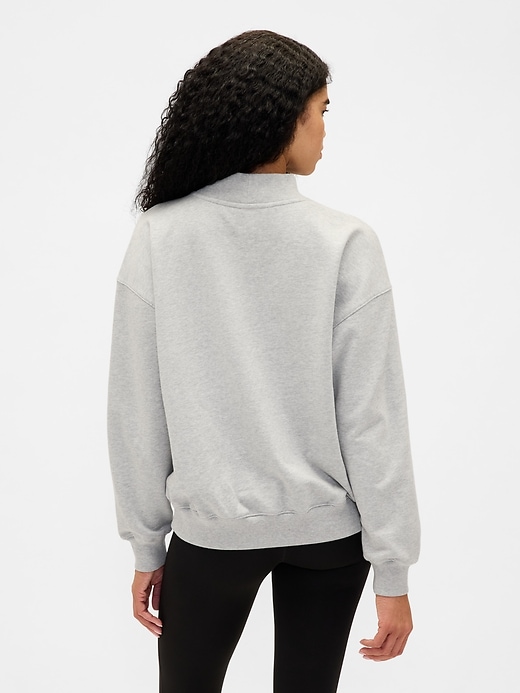 sweat-shirt oversize à col montant et logo en molleton épais