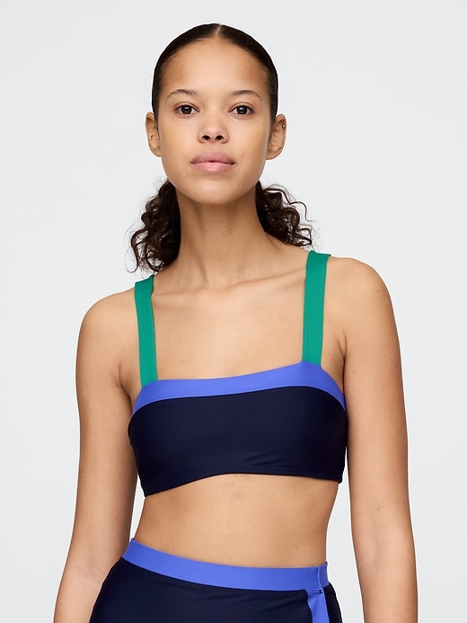 haut de bikini bandeau colorblock