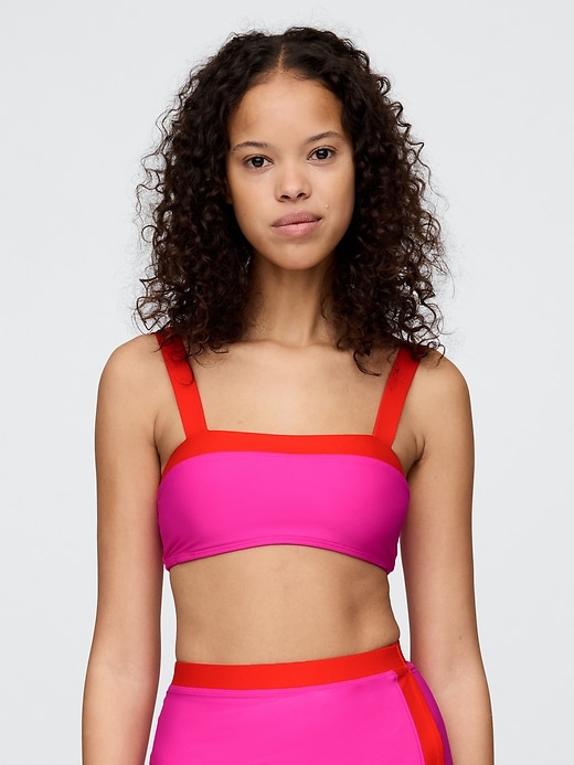 haut de bikini bandeau colorblock