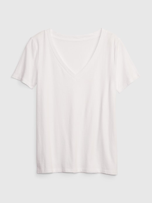 t-shirt à col en v vintagesoft en coton biologique