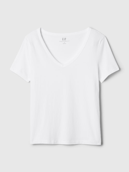 t-shirt à col en v vintagesoft en coton biologique