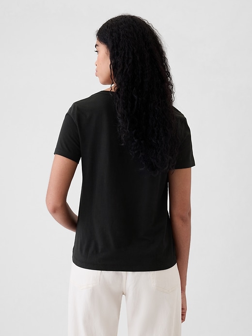 t-shirt à col en v vintagesoft en coton biologique