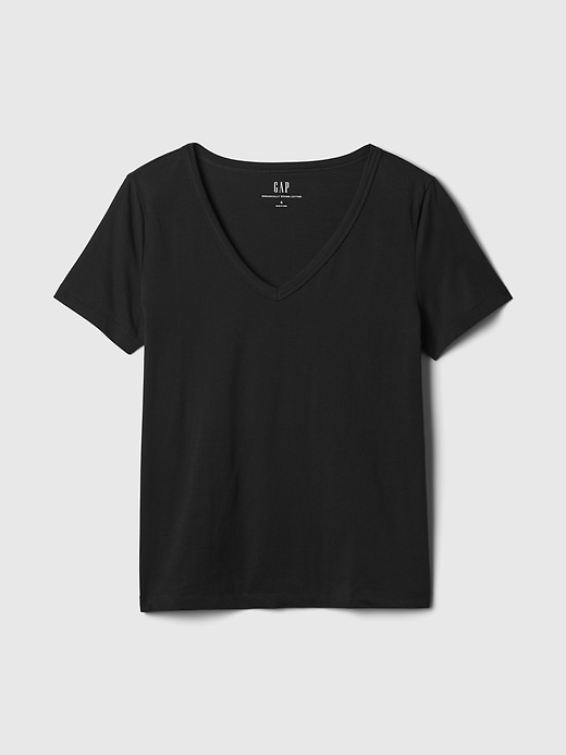 t-shirt à col en v vintagesoft en coton biologique