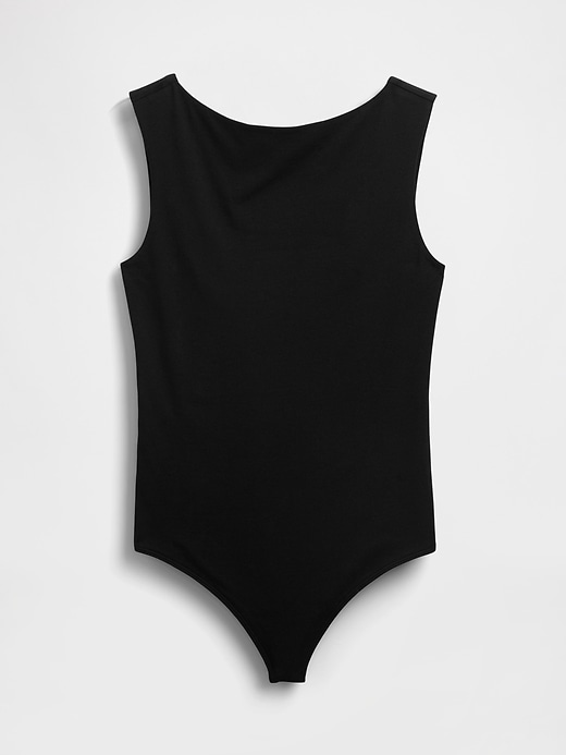 body en jersey à maille serrée et col bateau