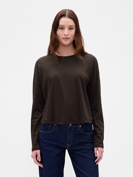 t-shirt court oversize en coton supima