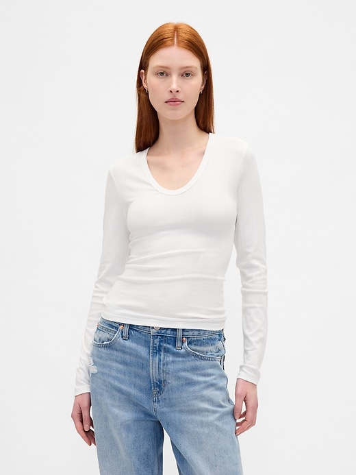 t-shirt côtelé moderne transparent