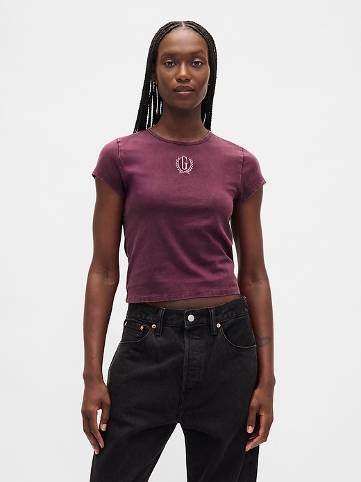 t-shirt court en jersey de coton avec logo