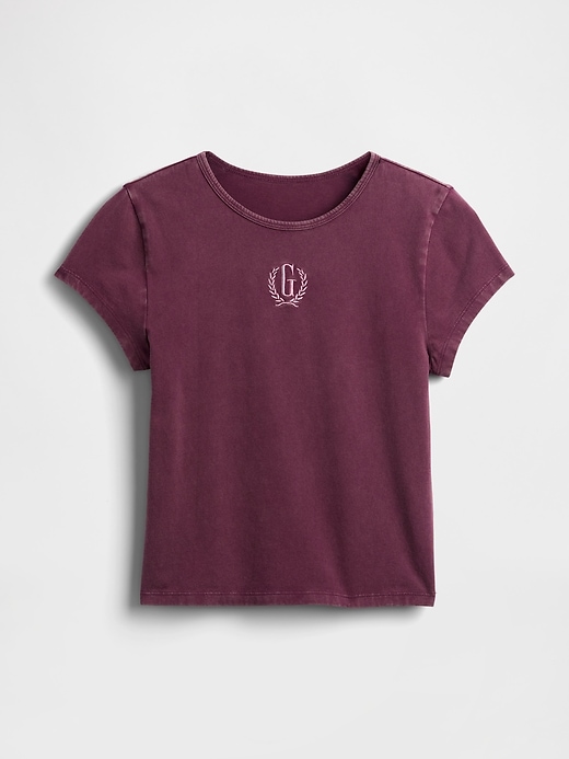 t-shirt court en jersey de coton avec logo