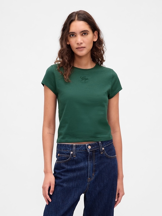 t-shirt court en jersey de coton avec logo