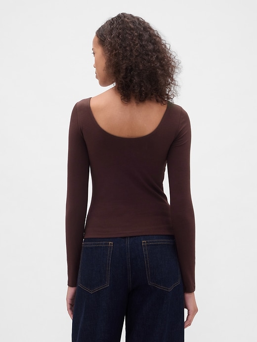 t-shirt à col bateau et dos ouvert en jersey closeknit