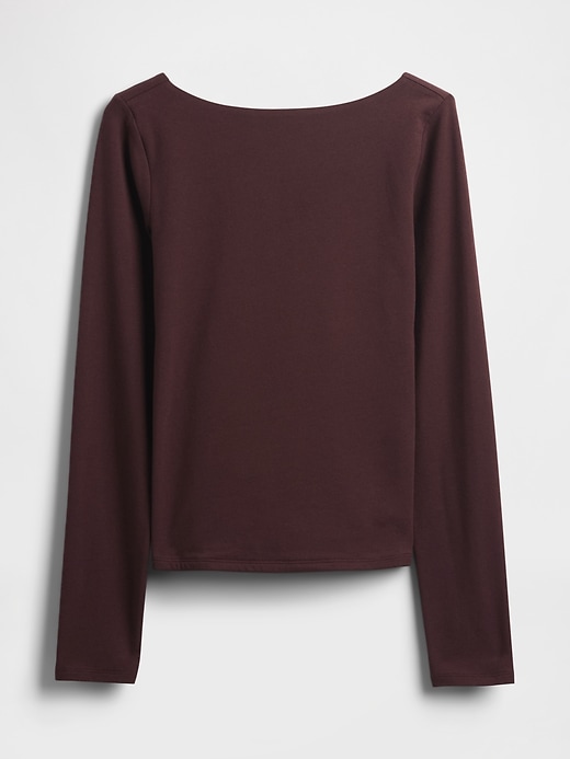 t-shirt à col bateau et dos ouvert en jersey closeknit