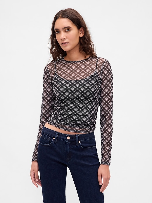 t-shirt court en maille