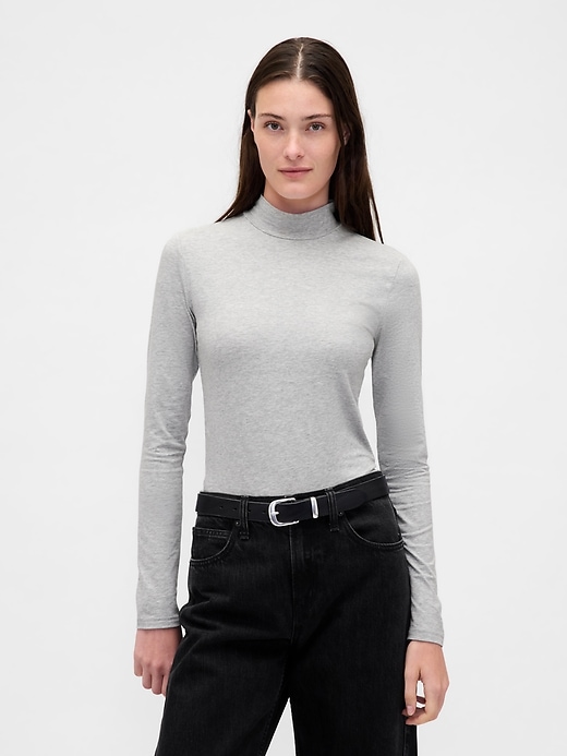 t-shirt à col montant en jersey closeknit