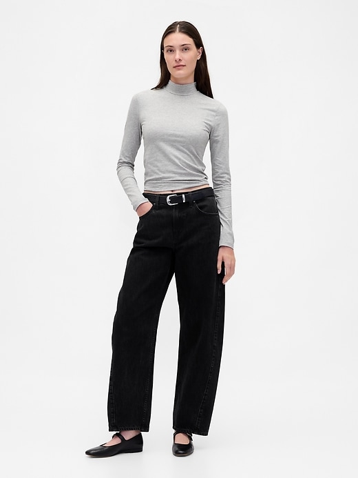 t-shirt à col montant en jersey closeknit