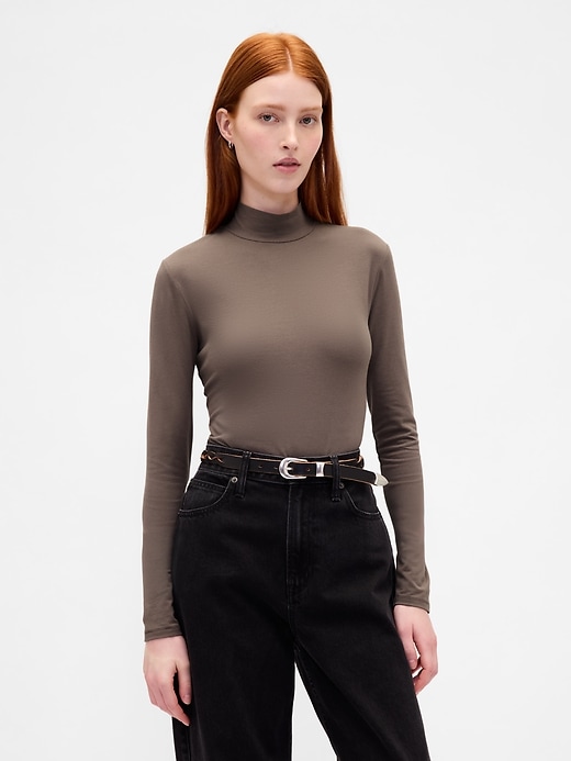 t-shirt à col montant en jersey closeknit