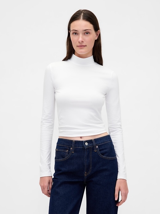 t-shirt à col montant en jersey closeknit