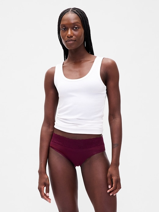 hipster en coton stretch biologique avec bordure en dentelle