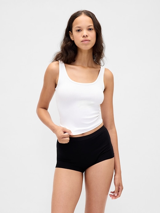 shorty taille haute en coton stretch biologique