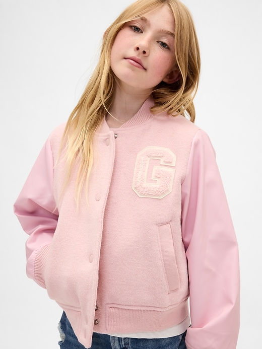 veste bomber universitaire en laine mélangée pour enfants