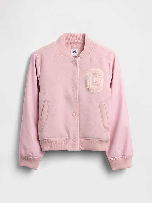 veste bomber universitaire en laine mélangée pour enfants