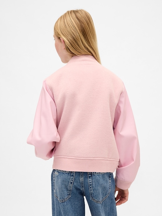 veste bomber universitaire en laine mélangée pour enfants