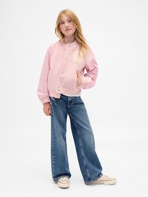 veste bomber universitaire en laine mélangée pour enfants