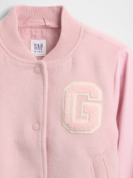 veste bomber universitaire en laine mélangée pour enfants