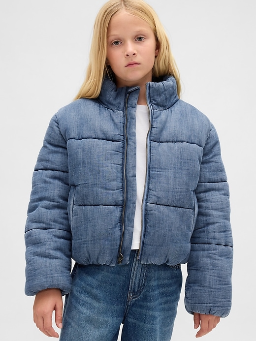 doudoune en jean doublée pour enfants