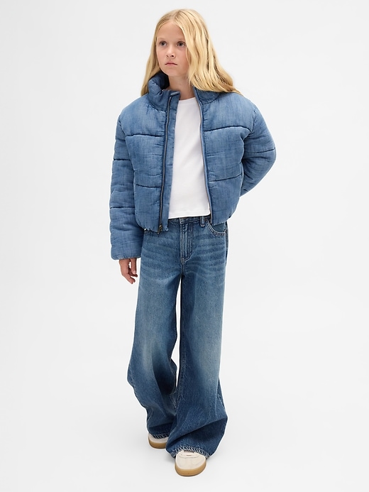 doudoune en jean doublée pour enfants