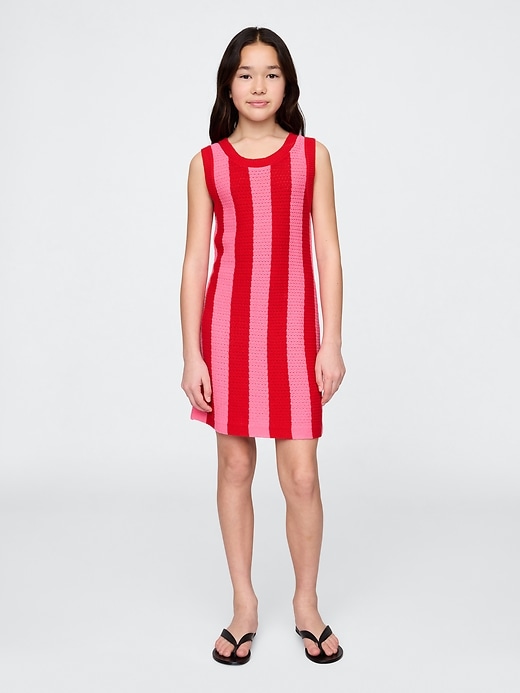 robe à rayures au crochet pour enfants