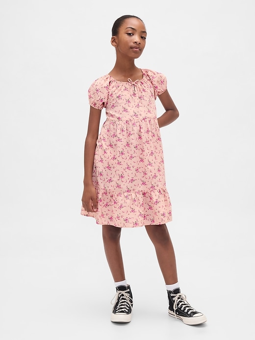 robe à volants à manches bouffantes pour enfants