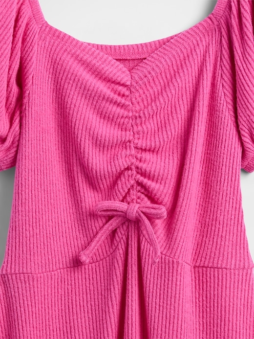 robe côtelée froncée pour enfants