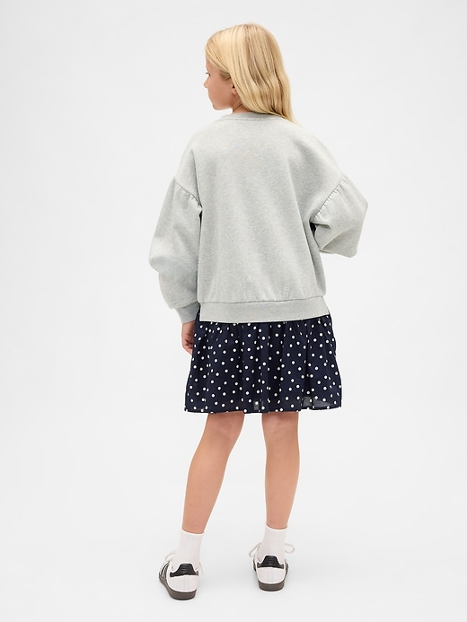 robe sweat-shirt plissée douce vintage pour enfants