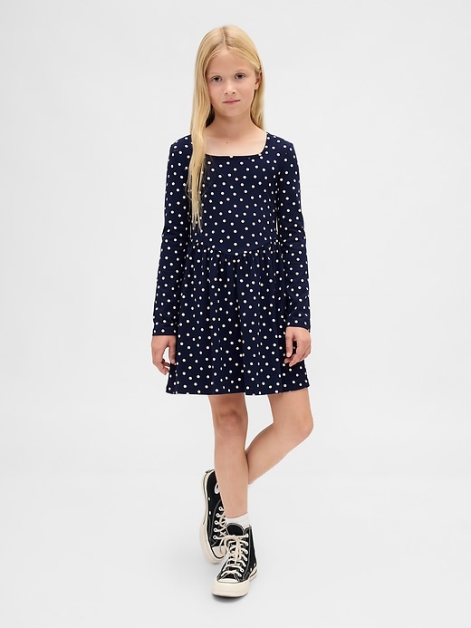 robe enfant en jersey à col carré