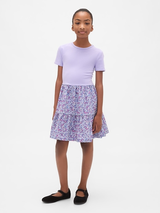robe à volants en matières mixtes pour enfants