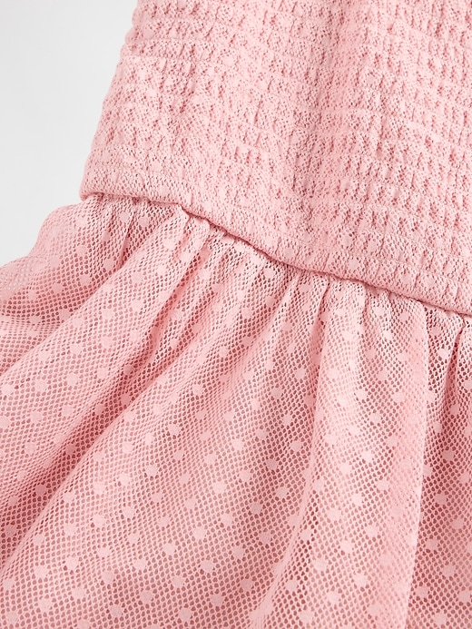 robe enfant à manches courtes à volants en maille