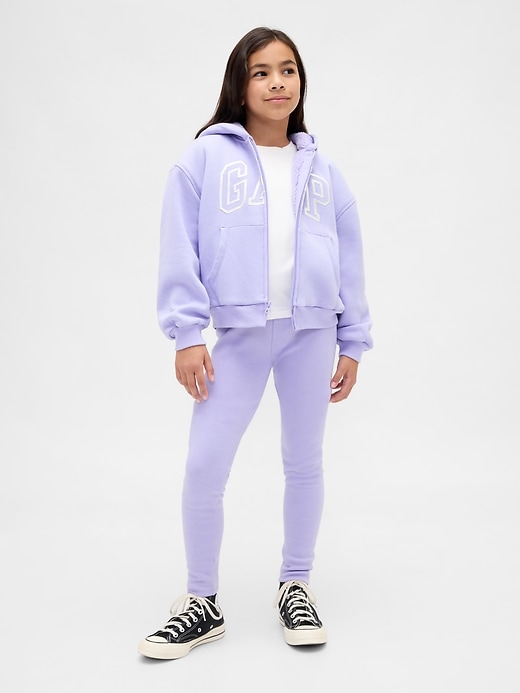 sweat à capuche pour enfants avec logo graphique doublé en sherpa