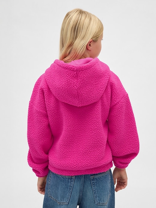 sweat à capuche zippé décontracté en sherpa pour enfants
