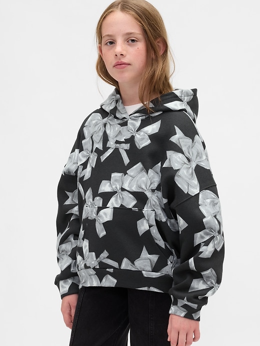 sweat à capuche oversize pour enfants avec nœud papillon