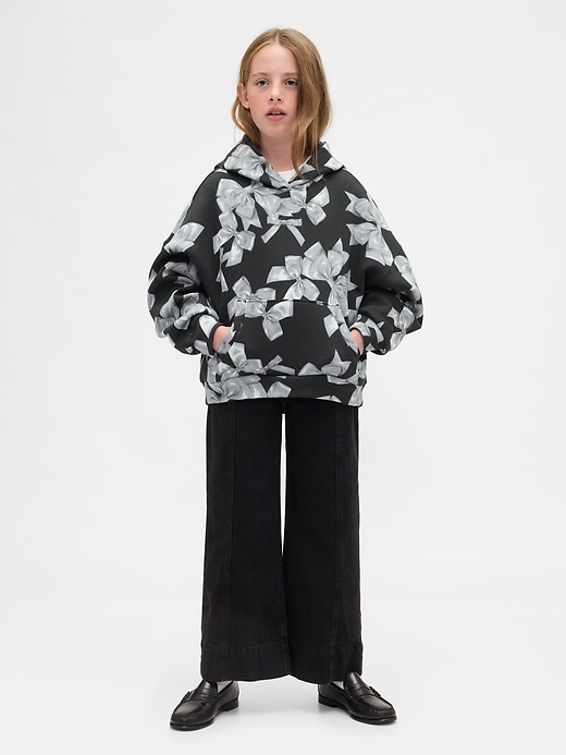 sweat à capuche oversize pour enfants avec nœud papillon