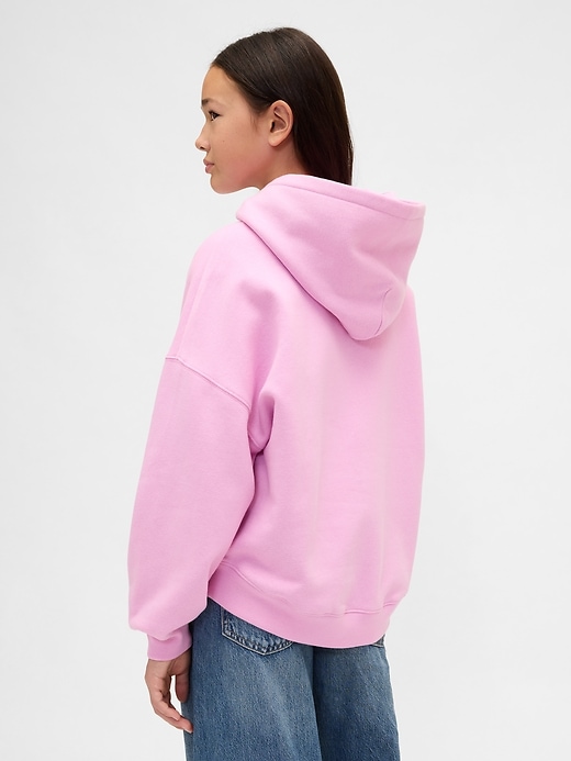 sweat à capuche oversize vintage doux pour enfants avec logo cœur