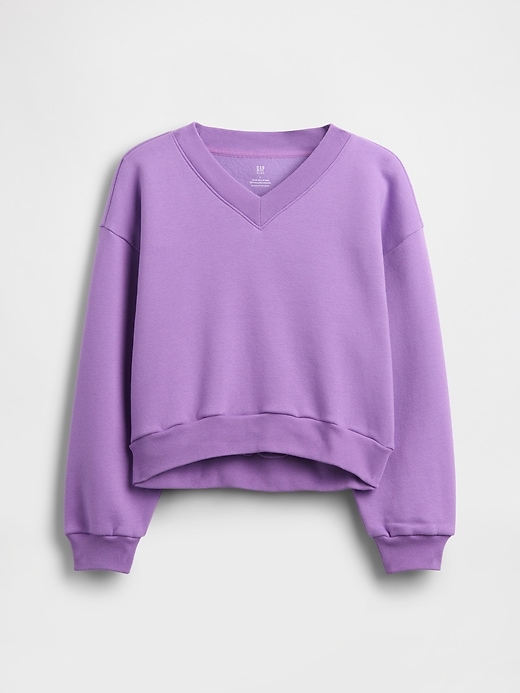sweat-shirt vintage doux et décontracté à col en v pour enfants