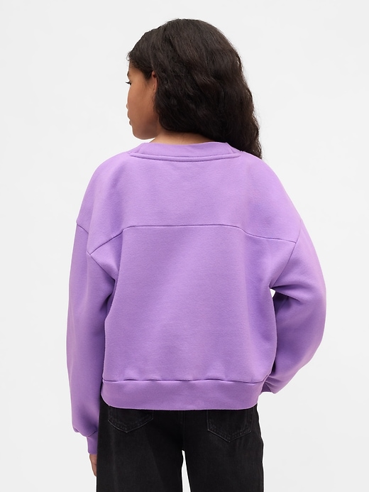 sweat-shirt vintage doux et décontracté à col en v pour enfants