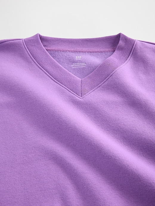 sweat-shirt vintage doux et décontracté à col en v pour enfants
