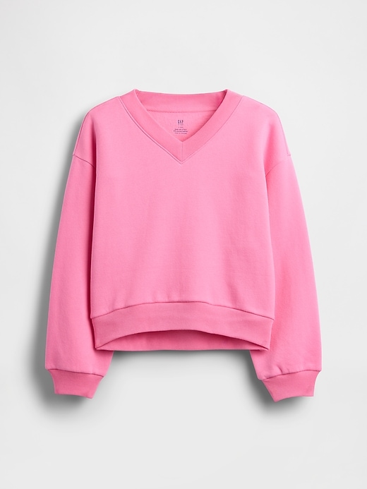 sweat-shirt vintage doux et décontracté à col en v pour enfants