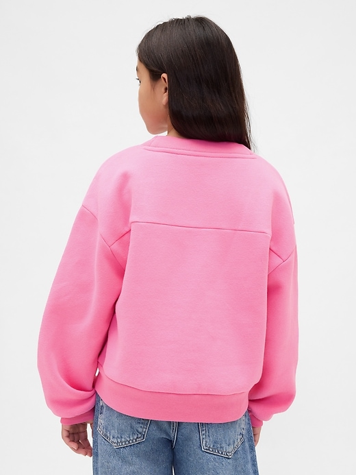 sweat-shirt vintage doux et décontracté à col en v pour enfants