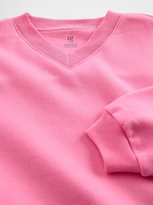 sweat-shirt vintage doux et décontracté à col en v pour enfants